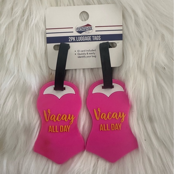 American Tourister Pink Swimsuit Luggage Tag Set - Picture 7 of 7